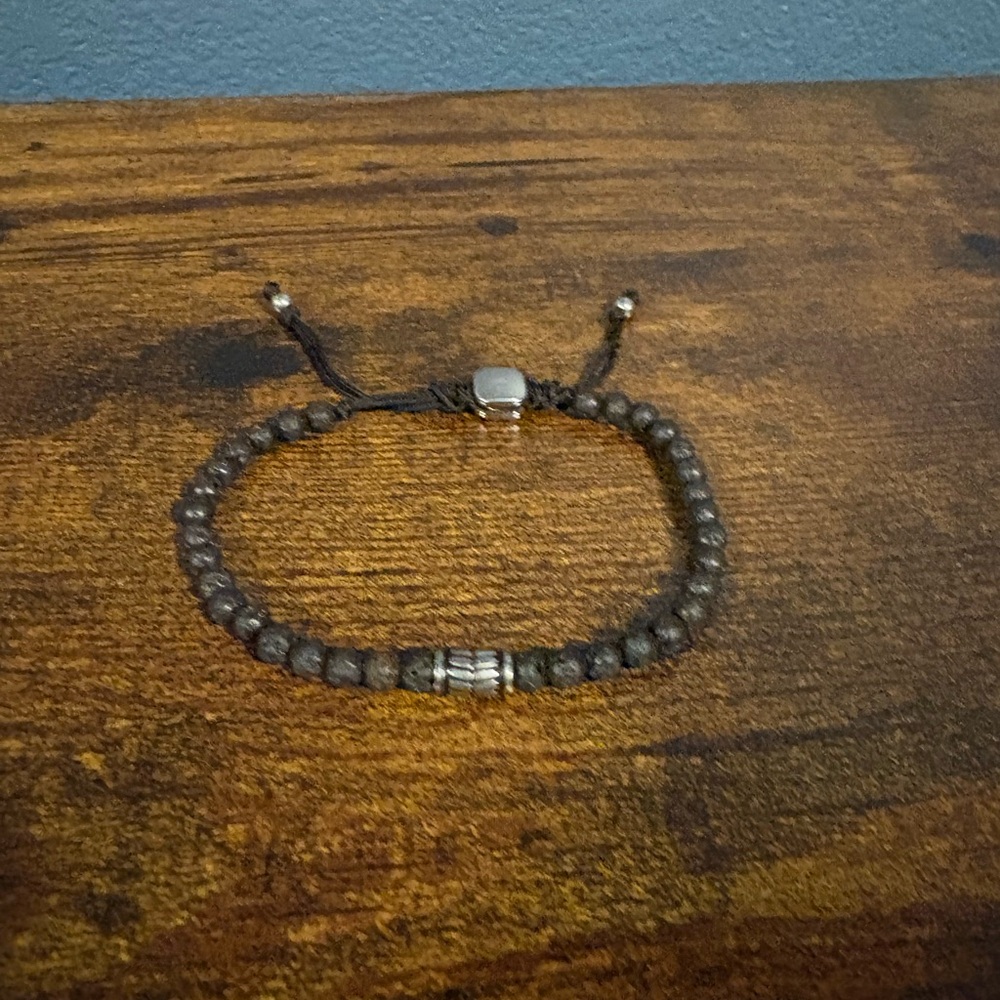 Fossil Adjustable Beaded Bracelet with Silver Accents